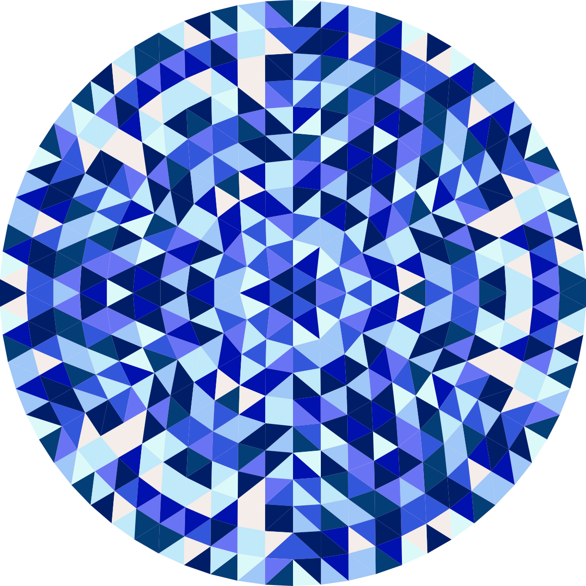 Geometric vinyl rug in circular blue pattern - TenStickers