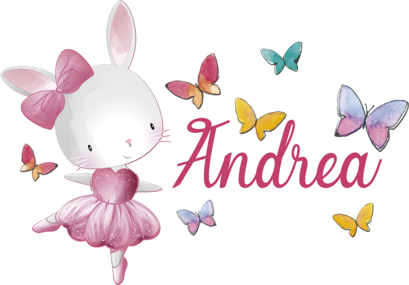 Kids vinyl rug girl dancing ballet with butterflies - TenStickers