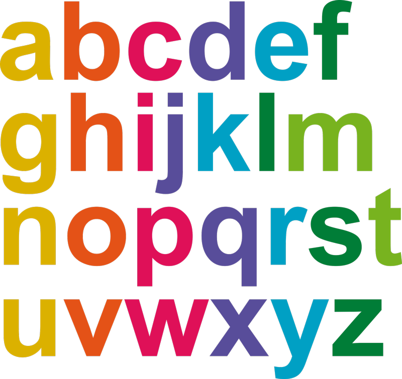 Kids vinyl rug minimalist color alphabet - TenStickers