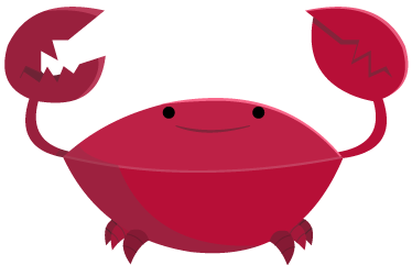 Kids vinyl rug red smiling crab - TenStickers
