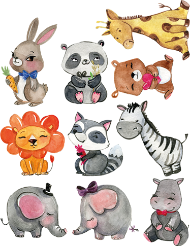 Kids vinyl rug jungle animal sticker sheet - TenStickers
