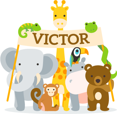 Kids vinyl rug featuring friendly animal names - TenStickers