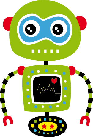 Kids vinyl rug green robot - TenStickers