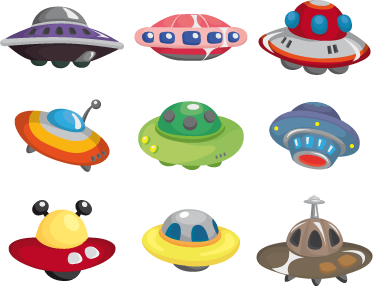 Kids vinyl rug ufo collection stickers - TenStickers
