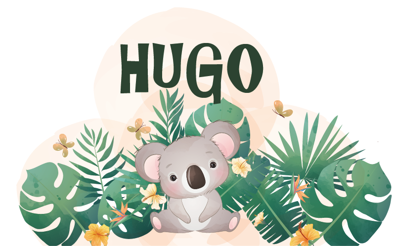 Kids vinyl rug cute koala personalized for boy - TenStickers