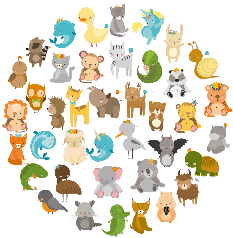 Kids vinyl rug my zoo animals - TenStickers