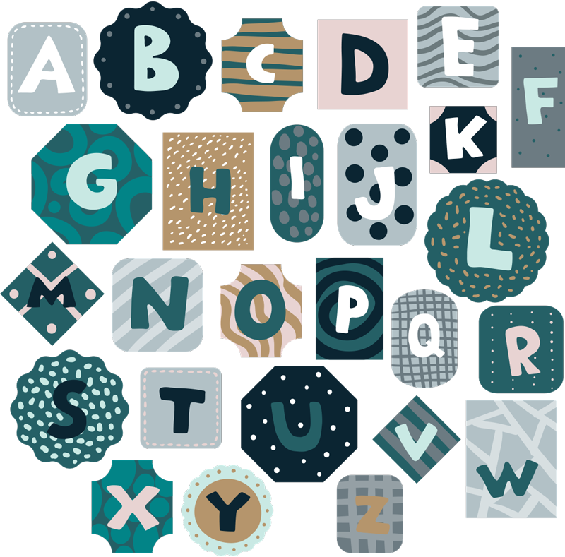 Kids vinyl rug with alphabet nordic style design - TenStickers