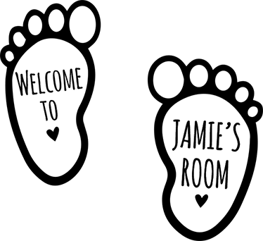 Kids vinyl rug with personalized baby feet - TenStickers