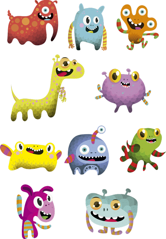 Kids vinyl rug outer space monster collection - TenStickers