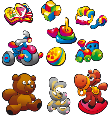 Kids vinyl rug toy collection sticker - TenStickers