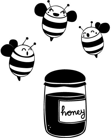 Kids vinyl rug with honey and bees design - TenStickers