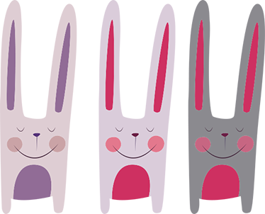 Kids vinyl rug three cheerful bunnies - TenStickers
