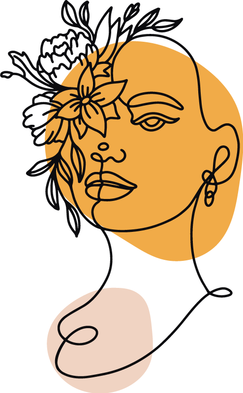 Bedroom vinyl rug minimalistic portrait of a woman - TenStickers