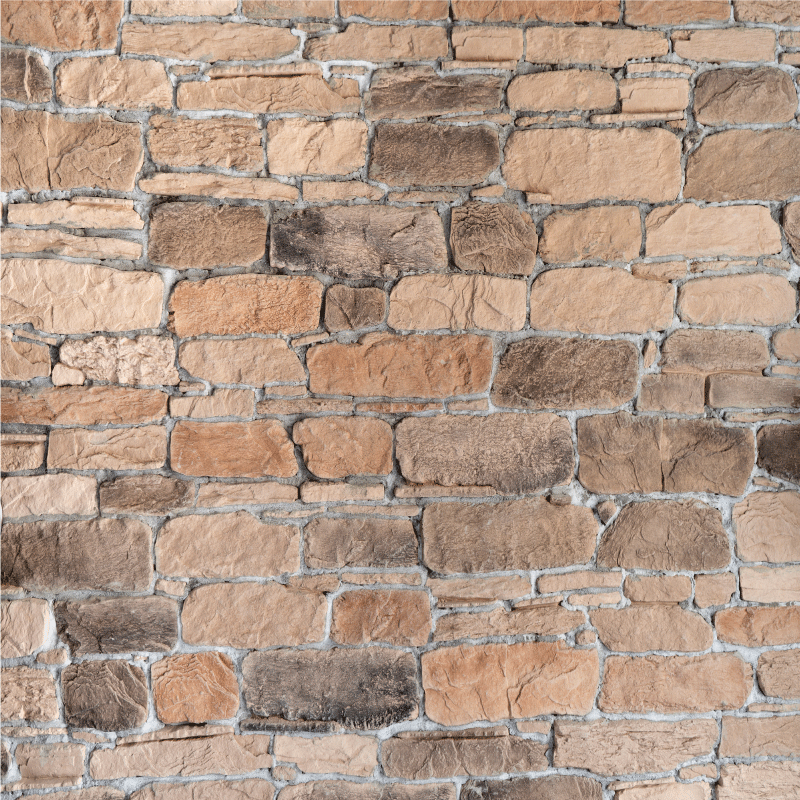 Bedroom vinyl rug light brown stone brick rustic pattern - TenStickers