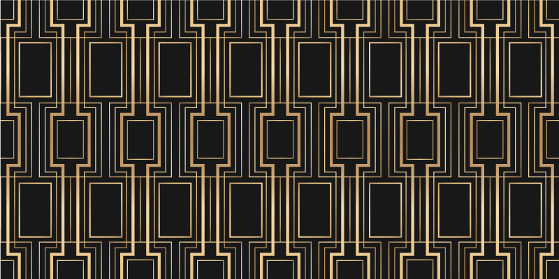 Bedroom vinyl rug with golden and black design - TenStickers