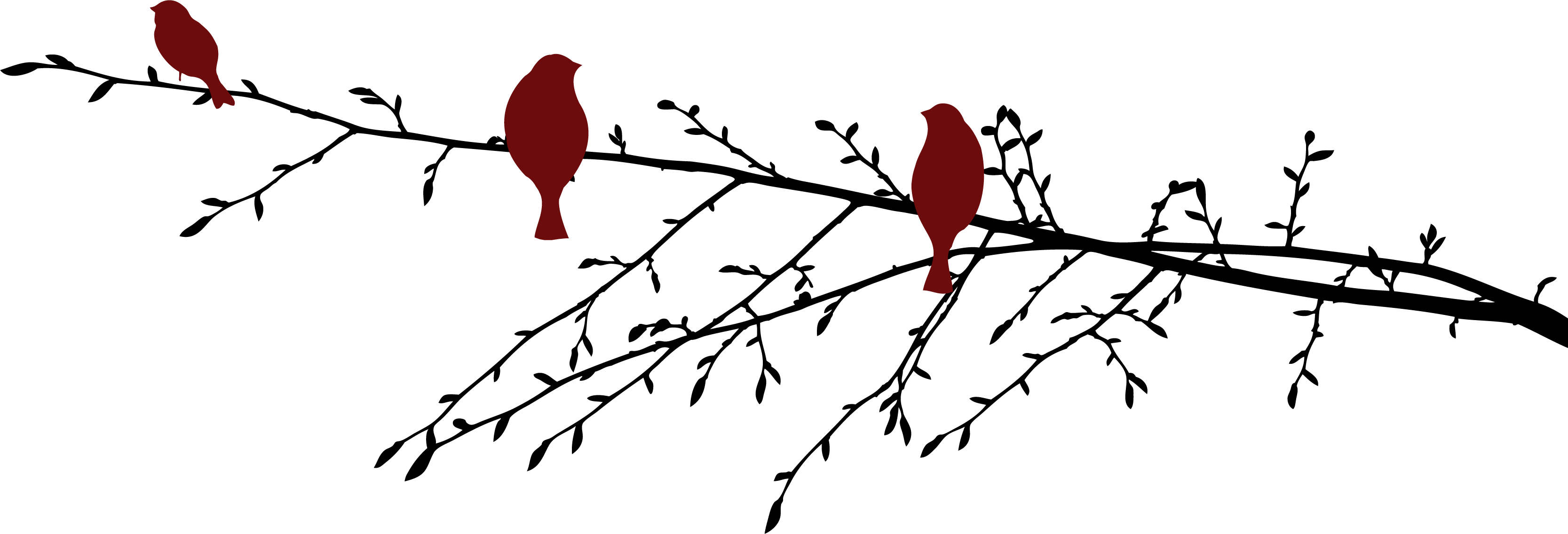 Bedroom vinyl rug with red birds on a branch - TenStickers