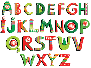 Kids vinyl rug with green and red alphabet - TenStickers