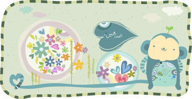 Kids vinyl rug framed monkey art - TenStickers