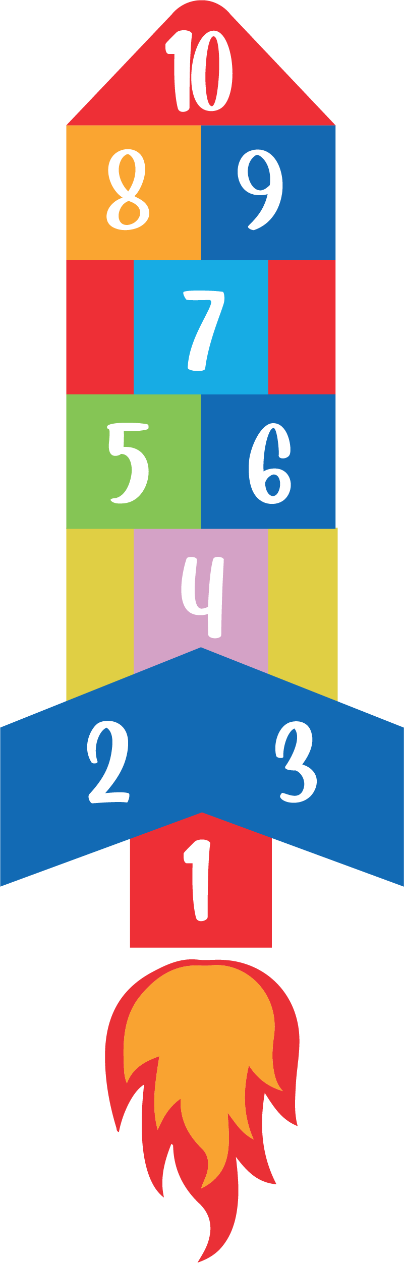 Game vinyl rug hopscotch rocket - TenStickers