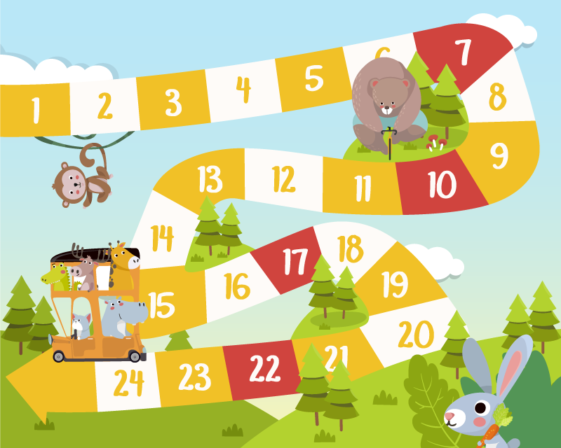 Game vinyl rug wildlife board game design - TenStickers