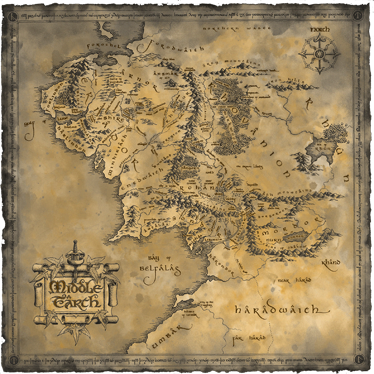 World map vinyl rug decorative vinyl middle earth map - TenStickers