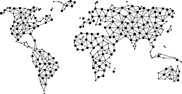 World map vinyl rug with linked coordinates - TenStickers