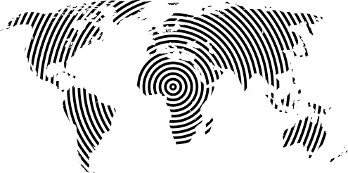 World map vinyl rug with concentric texture - TenStickers