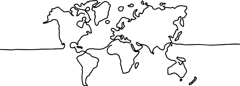 Line art world map vinyl rug - TenStickers