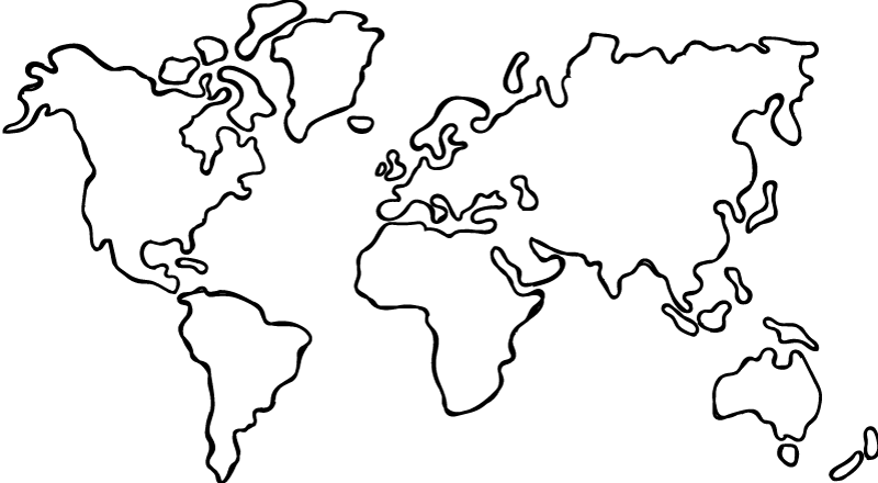 World map vinyl rug in a single color design - TenStickers