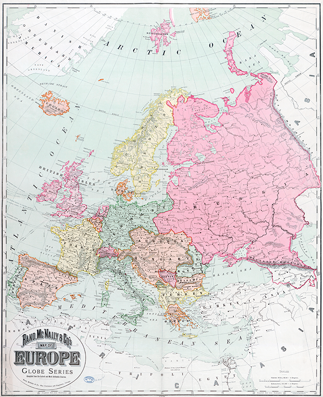 World map vinyl rug europe map 1900 - TenStickers