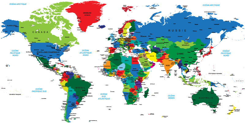Tapis en vinyle carte du monde - TenStickers