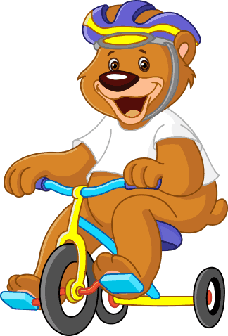Kids vinyl rug bear on a bicycle - TenStickers