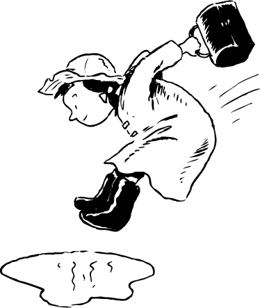 Kids vinyl rug jumping in the puddle - TenStickers