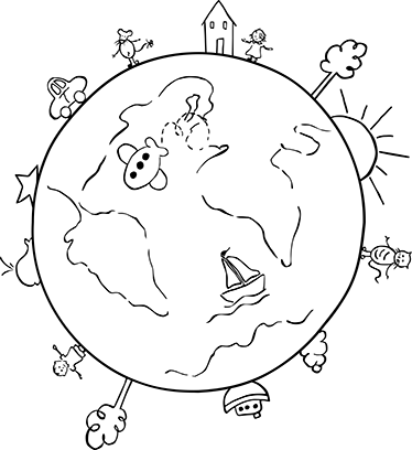 Kids vinyl rug world map travel decor - TenStickers