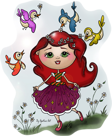 Kids vinyl rug girl in the countryside - TenStickers