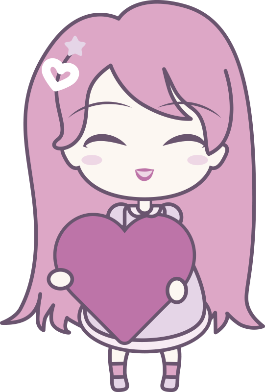 Kids vinyl rug featuring a loving anime girl - TenStickers