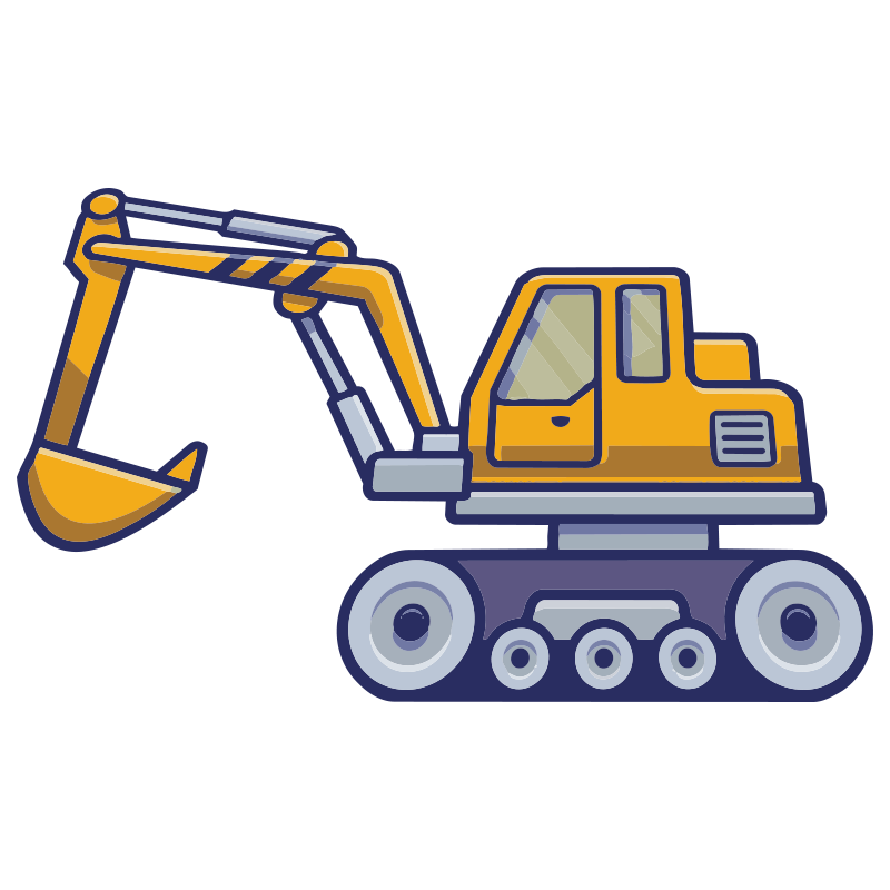 Kids vinyl rug excavator yellow design for kids - TenStickers