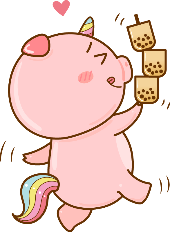 Kids vinyl rug cartoon pig unicorn - TenStickers