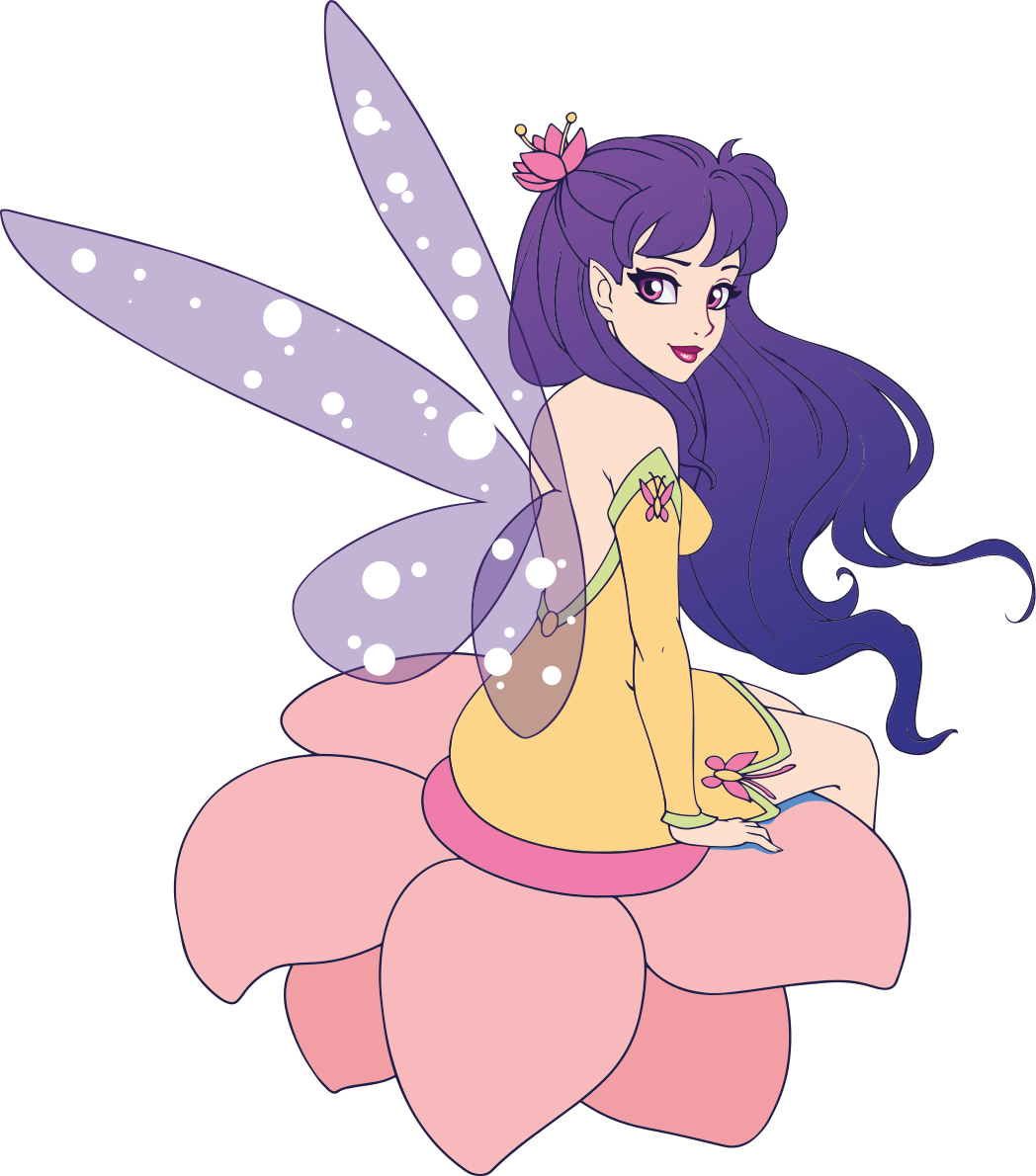 Kids vinyl rug cute fairy sitting on a flower - TenStickers