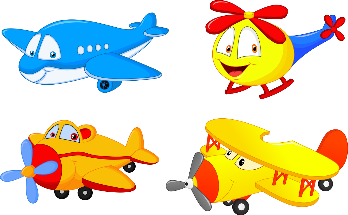 Kids vinyl rug with smiling planes and helicopters - TenStickers