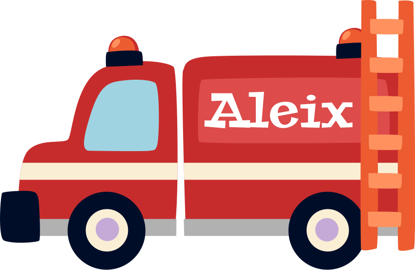 Kids vinyl rug colorful fire truck design - TenStickers