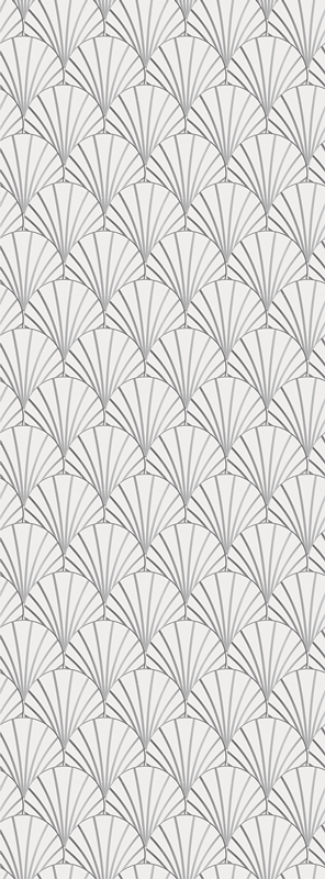 Bathroom vinyl rug in art deco white shells pattern - TenStickers