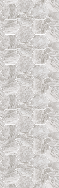 Bathroom vinyl rug with gold marble hexagonal pattern - TenStickers