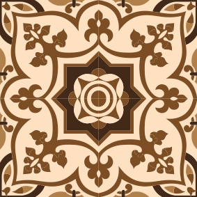 Bathroom vinyl rug with brown spanish tile pattern - TenStickers