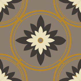 Bathroom vinyl rug in hydraulic brown cement pattern - TenStickers