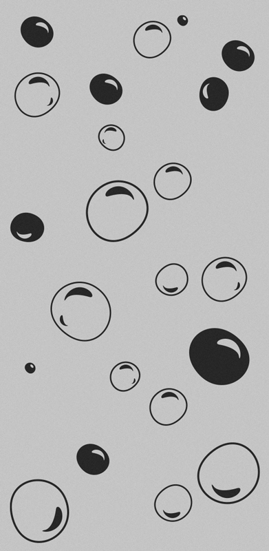 Bubbles printed on translucent bathroom vinyl rug - TenStickers