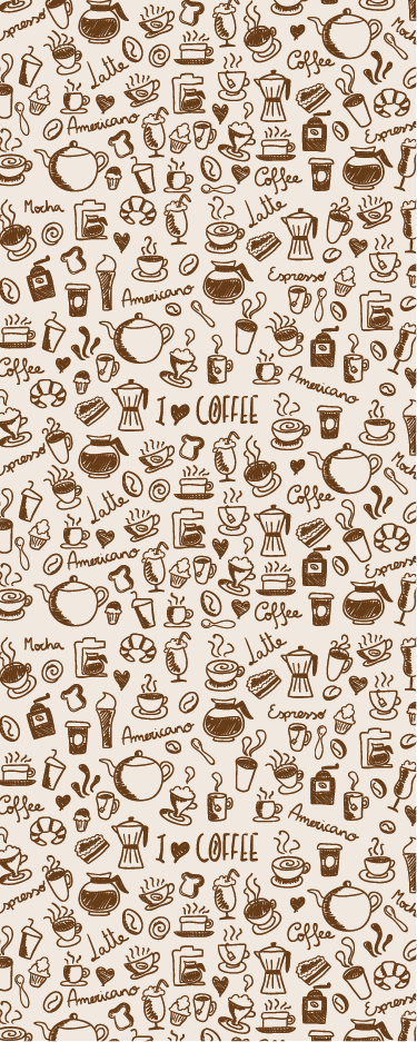 Kitchen vinyl rug coffee-themed door decals - TenStickers