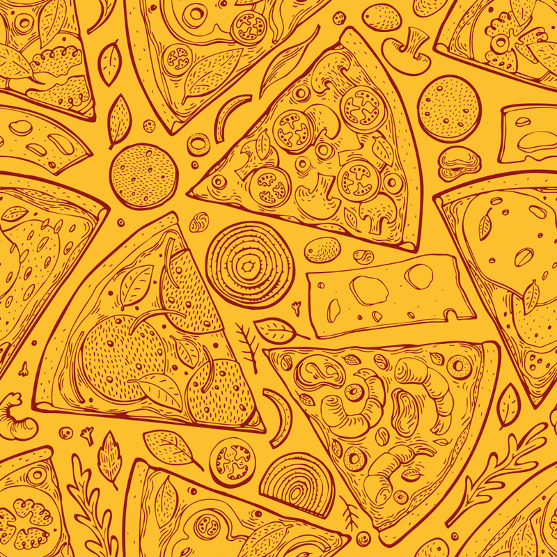 Kitchen vinyl rug featuring italian food icons - TenStickers