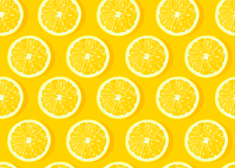 Kitchen vinyl rug with sliced lemons design - TenStickers