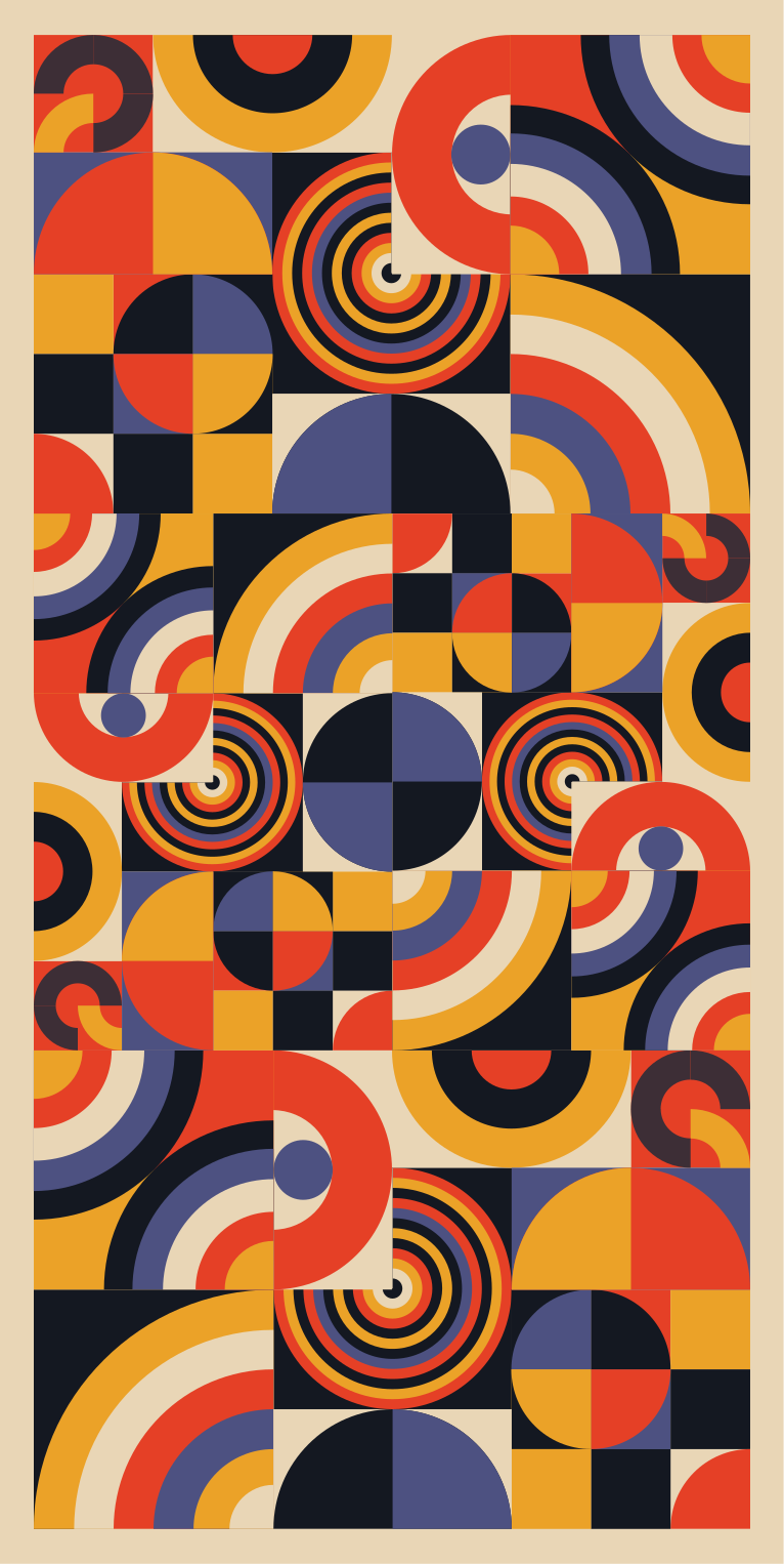 Kitchen vinyl rug with colorful bauhaus circles - TenStickers
